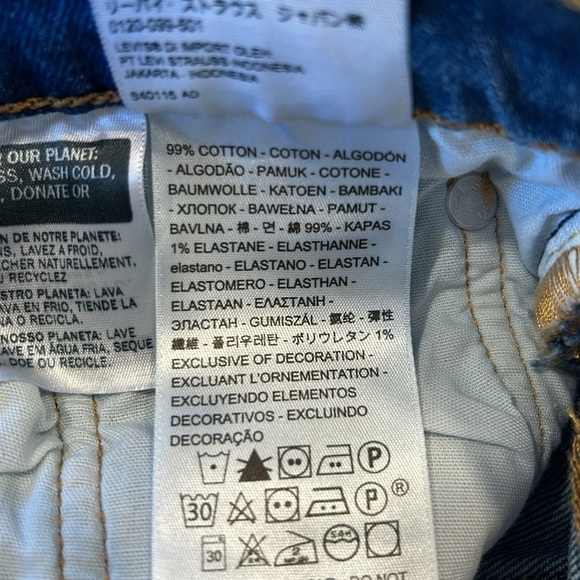 Levi's Premium 501 S Big E Women's Buttonfly Distressed Skinny Jeans Size 28x28 - Picture 12 of 16